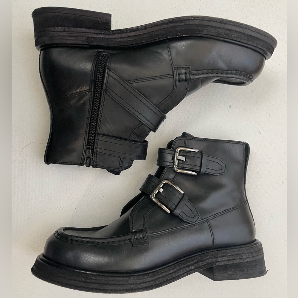 Free People black leather boots
